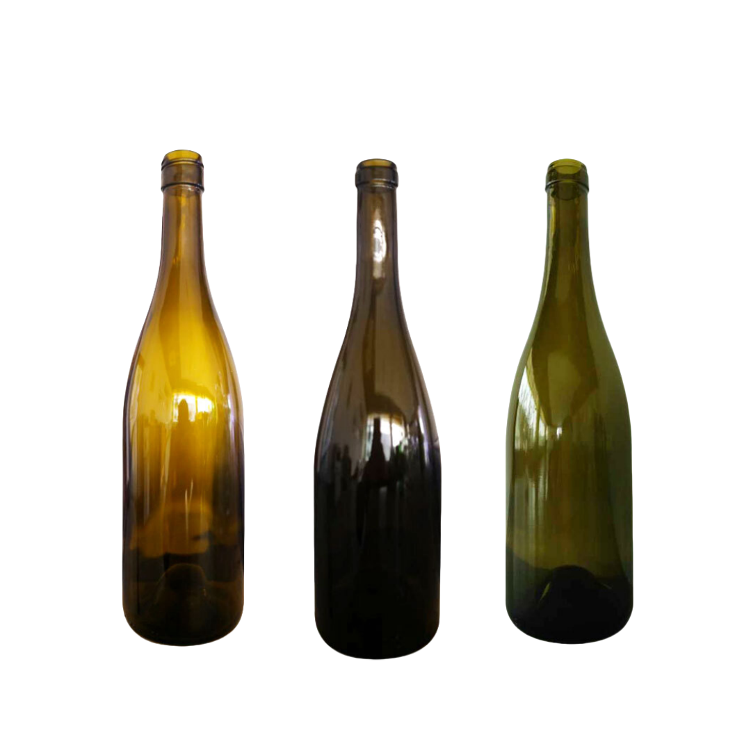 750ml Burgundi Şarap Cam Şişesi